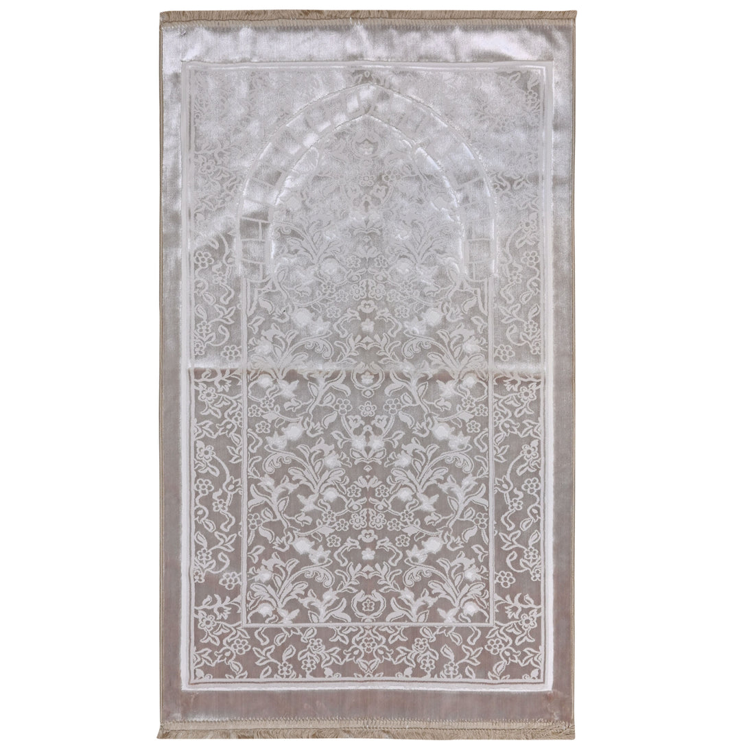 Grey Embossed Turkish Prayer Rug 2.5x4 FT