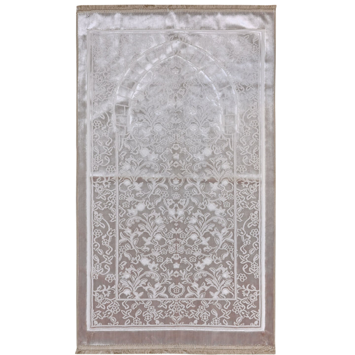 Grey Embossed Turkish Prayer Rug 2.5x4 FT