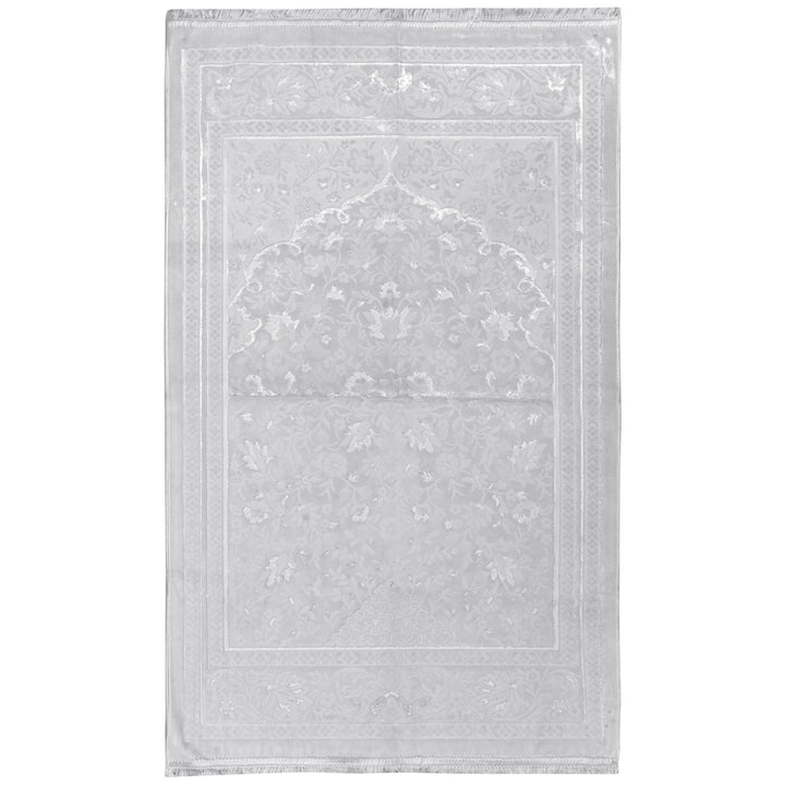 Silver Embossed Turkish Prayer Rug 2.5x4 FT