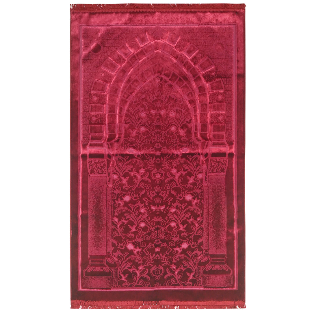 Burgundy Wine Turkish Prayer Rug 2.5x4 FT