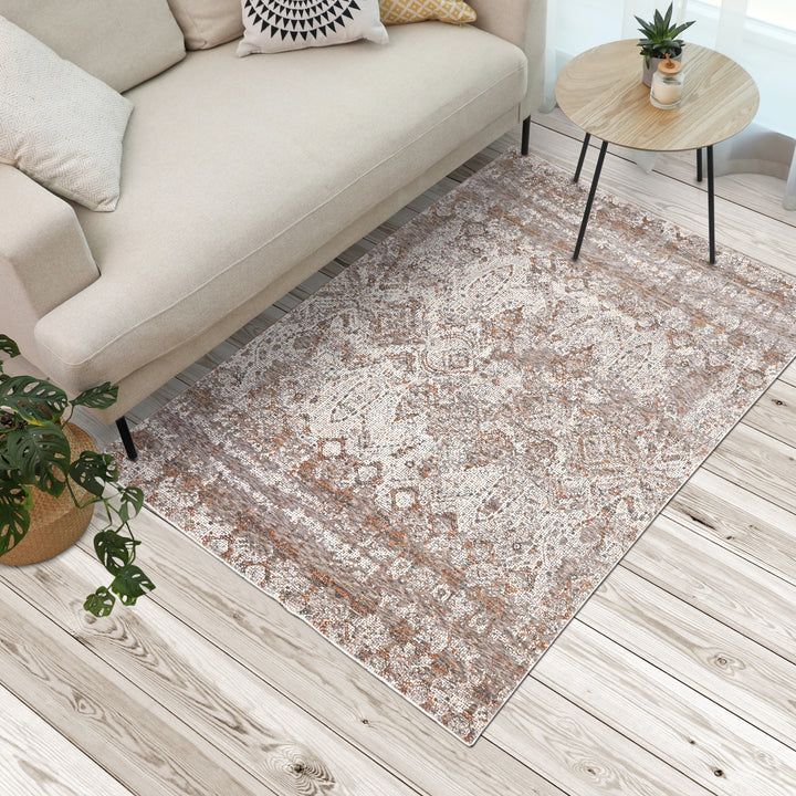 Brown Plain Turkish Rug 5x8 Ft