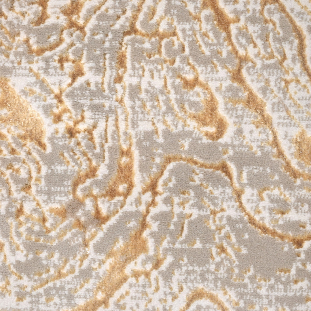 Grey & Gold Abstract Turkish Rug 4x6 Ft