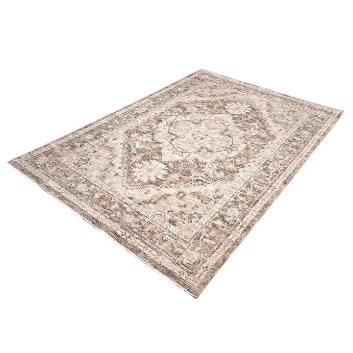 Light Beige Floral Turkish Rug 5x8 Ft