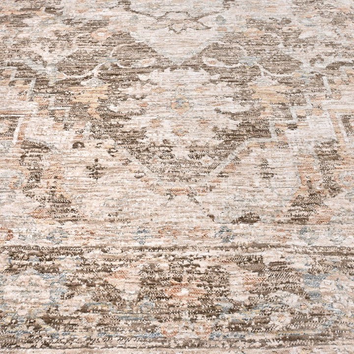 Light Beige Floral Turkish Rug 5x8 Ft