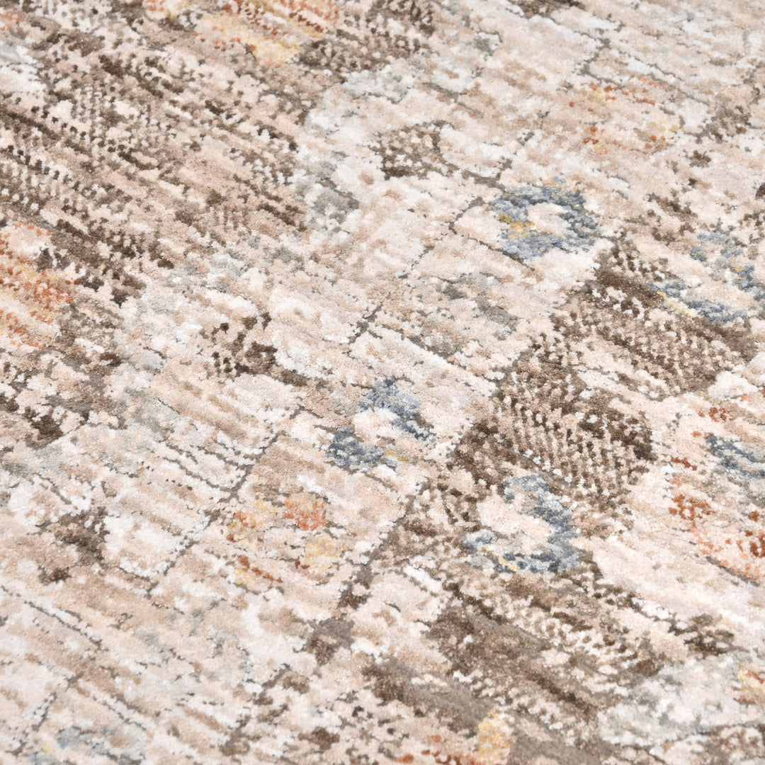 Light Beige Floral Turkish Rug 5x8 Ft