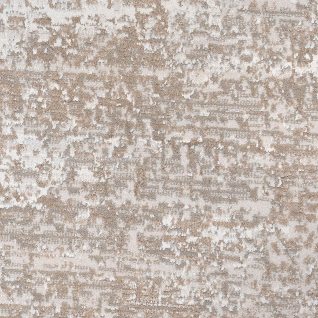 Beige & White Abstract Turkish Rug 4x6 Ft