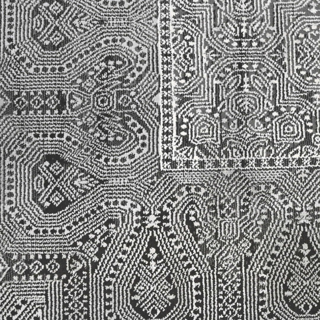 Grey Floral Turkish Rug 5X8 Ft