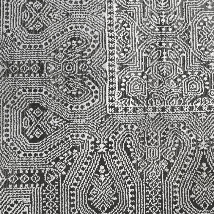 Grey Floral Turkish Rug 5X8 Ft