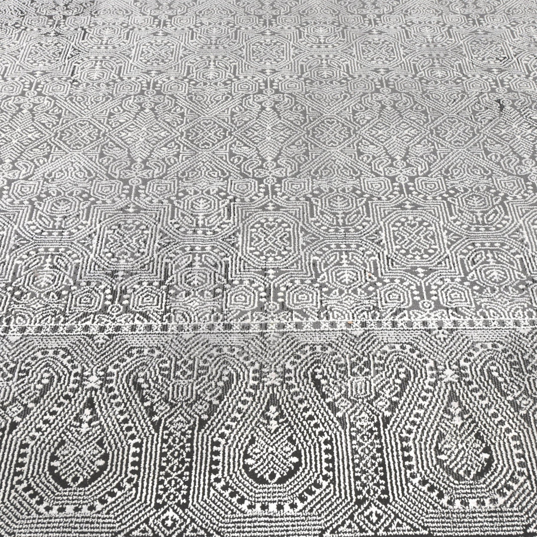 Grey Floral Turkish Rug 5X8 Ft
