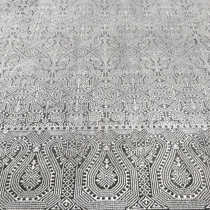 Grey Floral Turkish Rug 5X8 Ft