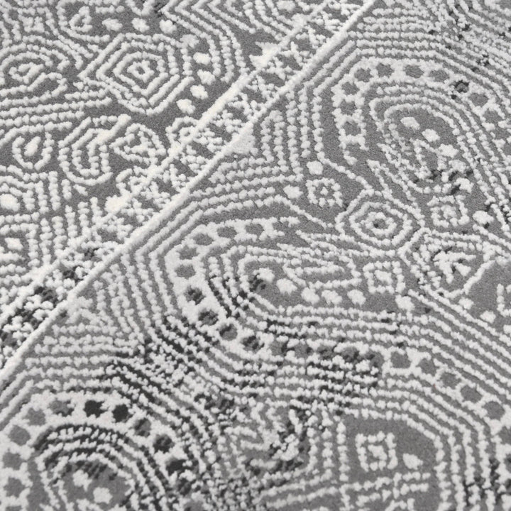 Grey Floral Turkish Rug 5X8 Ft