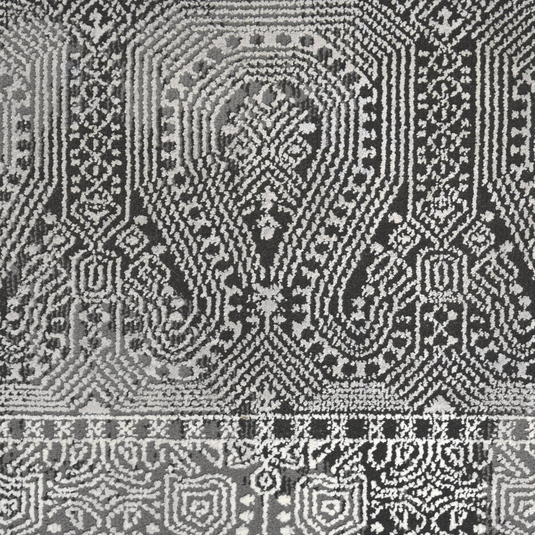 Grey Floral Turkish Rug 5X8 Ft