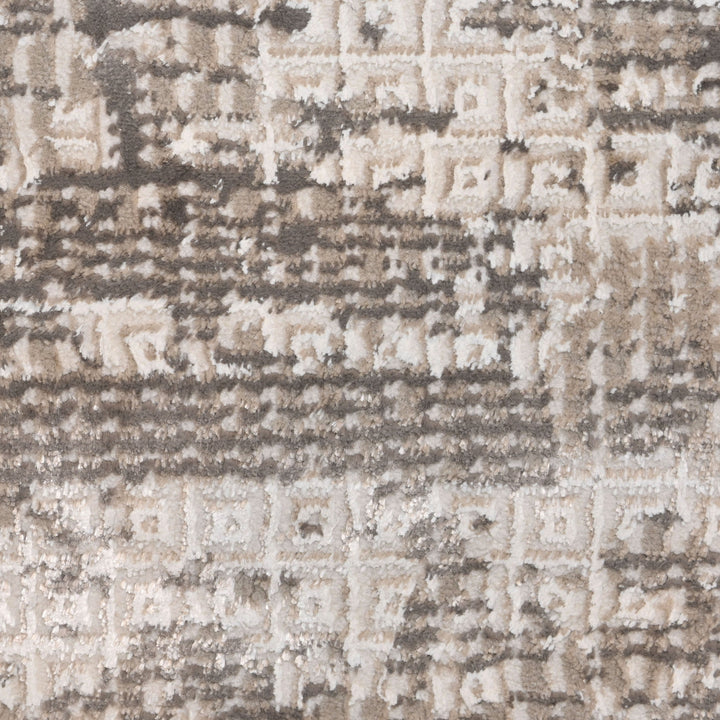 Grey & Beige Abstract Turkish Rug 4x6 Ft