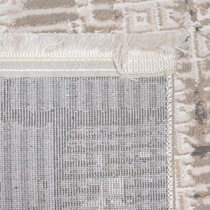 Grey & Beige Abstract Turkish Rug 4x6 Ft