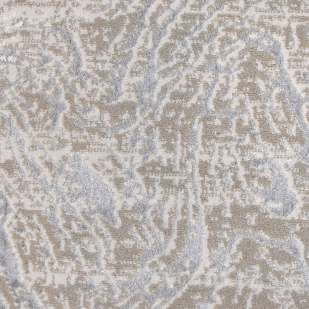 Grey & Beige Abstract Turkish Rug 4x6 Ft