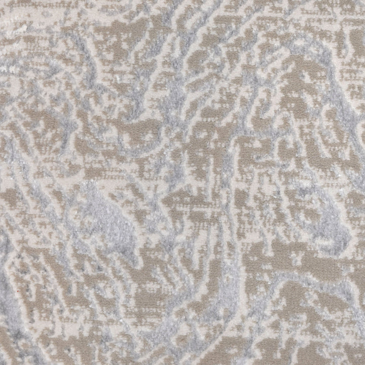 Grey & Beige Abstract Turkish Rug 4x6 Ft