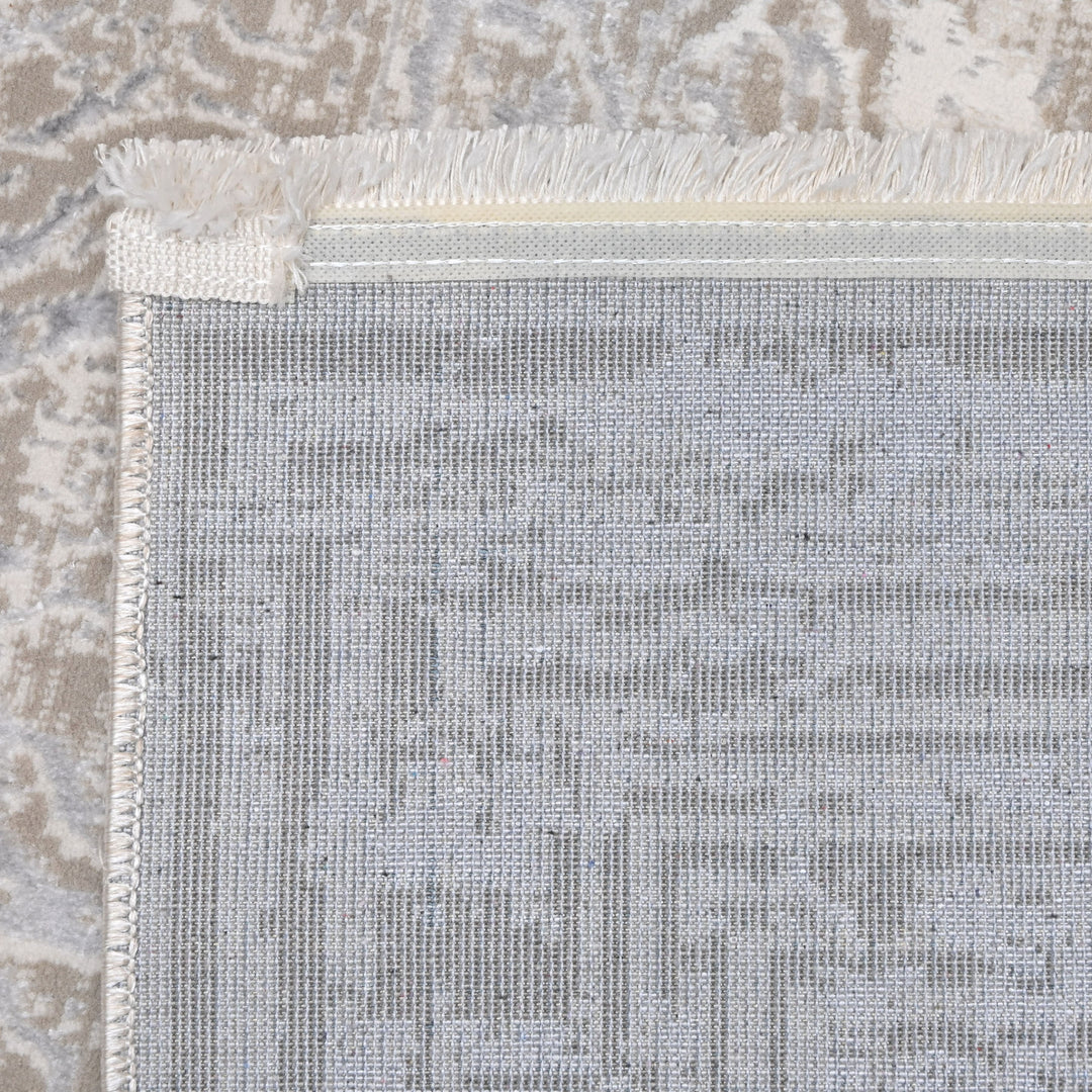 Grey & Beige Abstract Turkish Rug 4x6 Ft