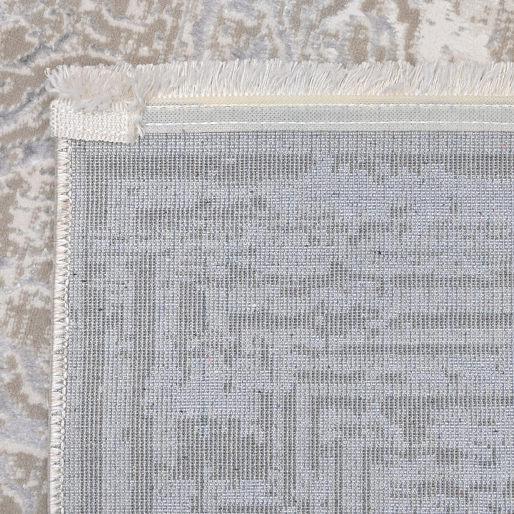 Grey & Beige Abstract Turkish Rug 4x6 Ft