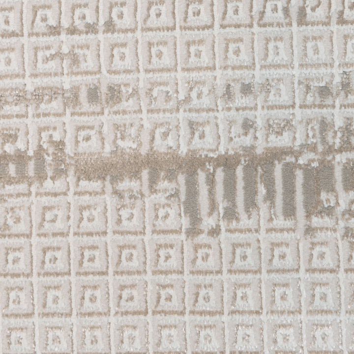 Grey & Beige Abstract Turkish Rug 4x6 Ft