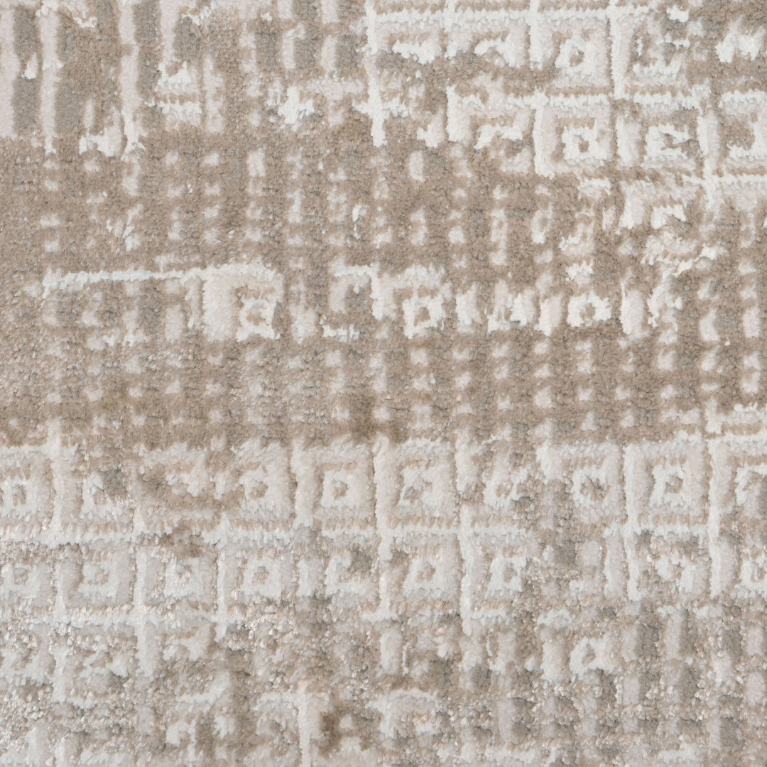 Grey & Beige Abstract Turkish Rug 4x6 Ft