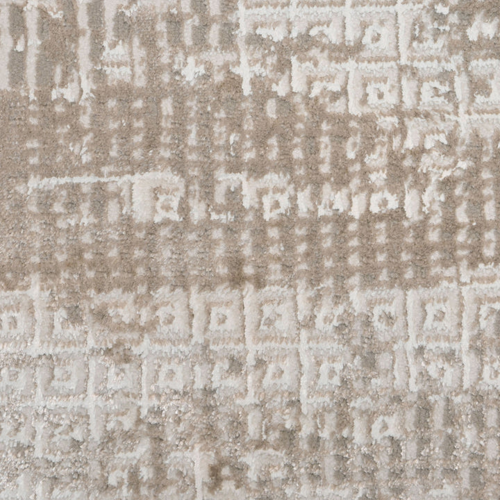 Grey & Beige Abstract Turkish Rug 4x6 Ft