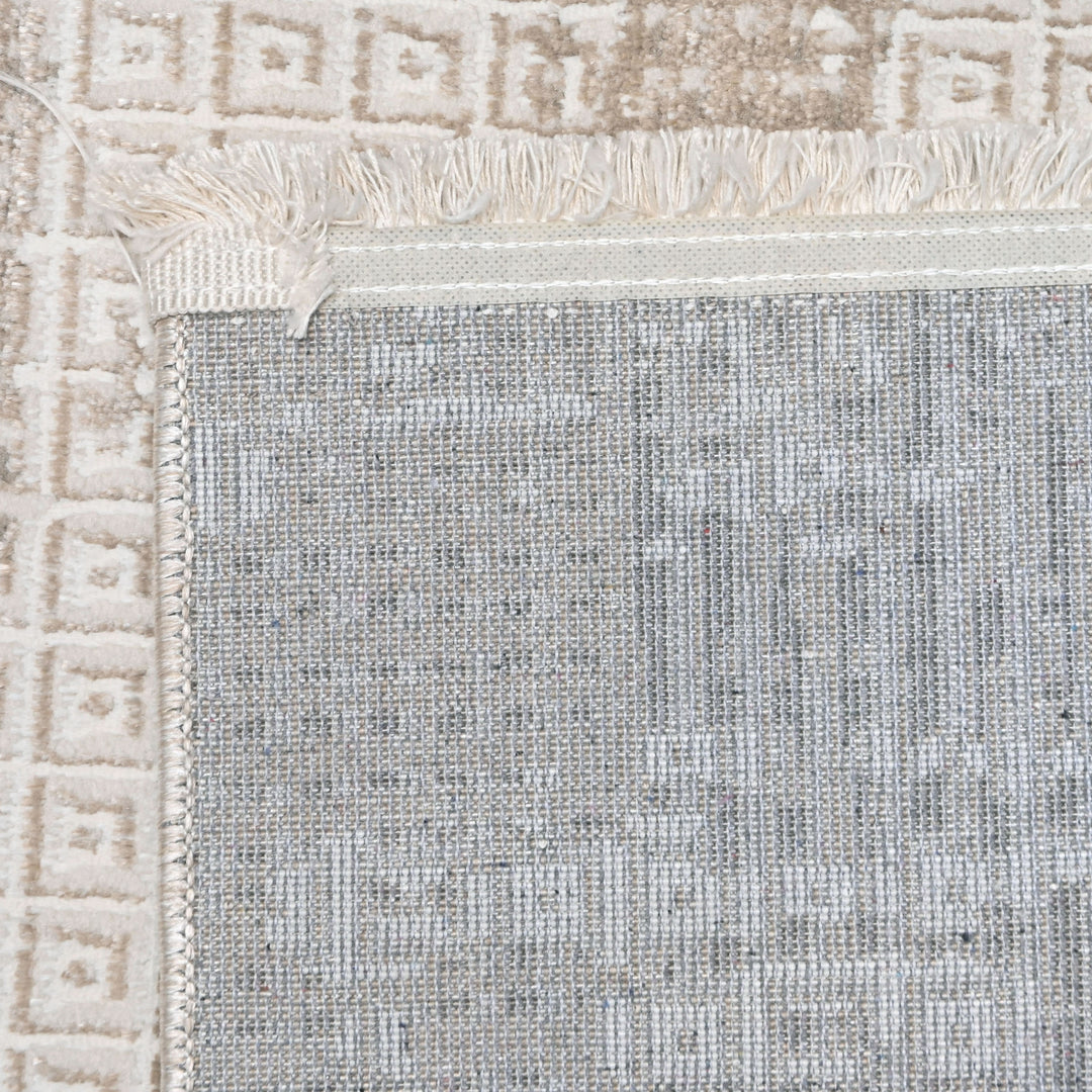 Grey & Beige Abstract Turkish Rug 4x6 Ft