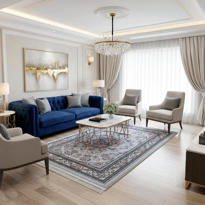 Pink Coral Floral Super Persian Rug  3x5 ft