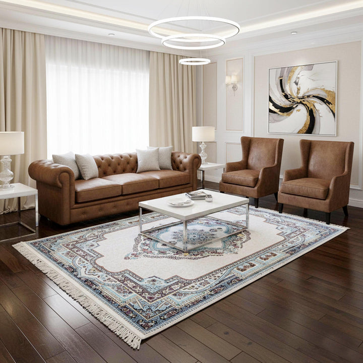 Beige & Ferozi Super Persian 4x6 FT