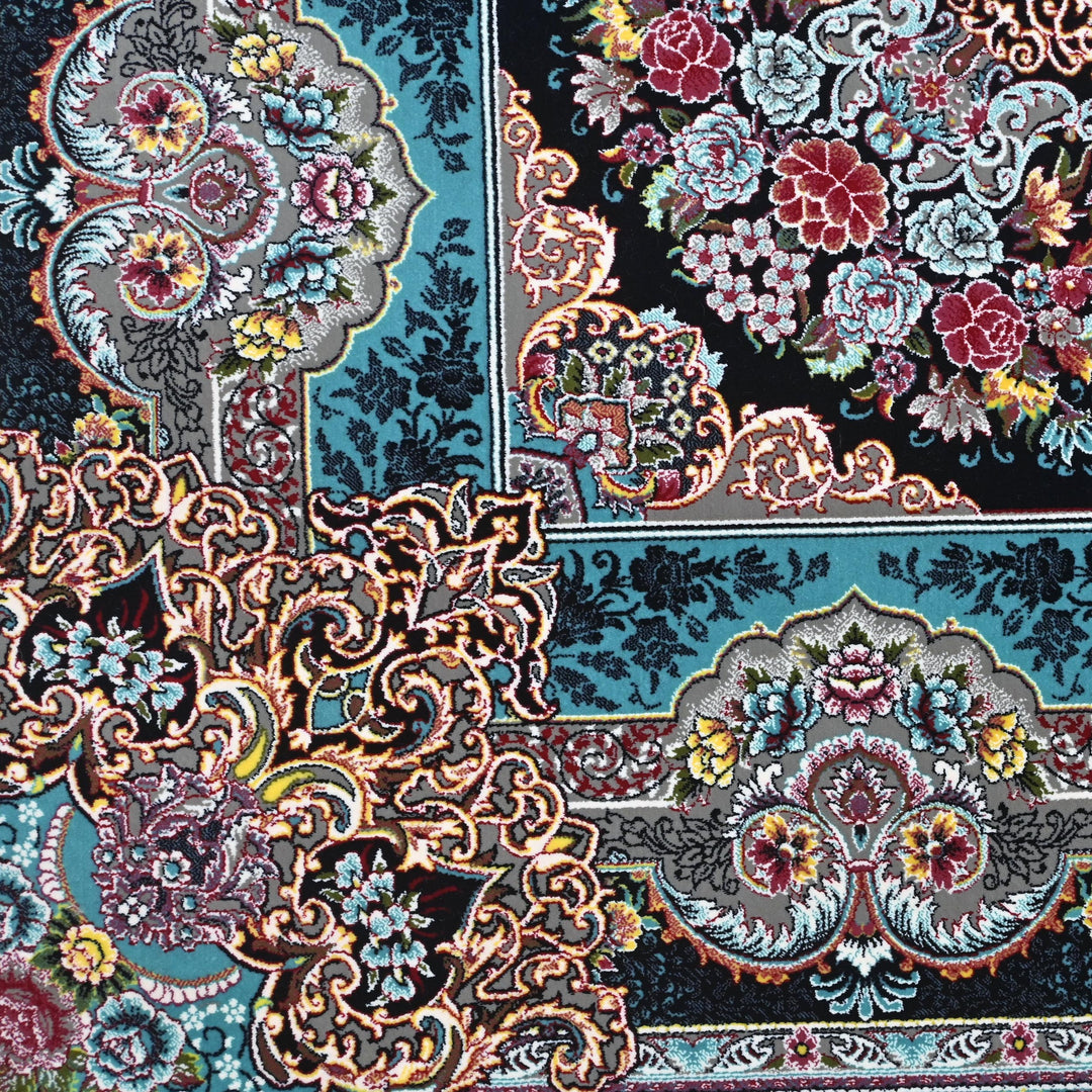 Bold turquoise Ferozi Super Persian Rug 7x10 FT