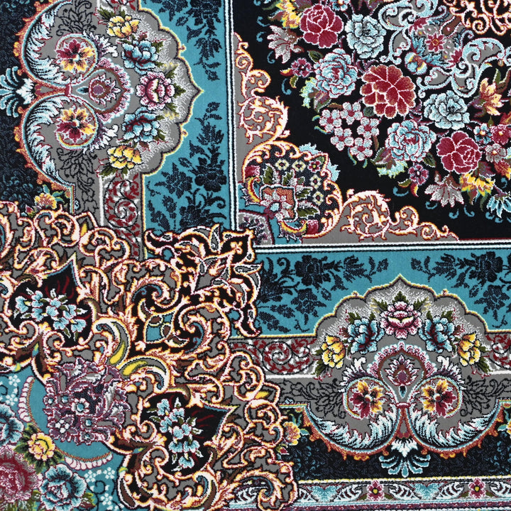 Bold turquoise Ferozi Super Persian Rug 7x10 FT