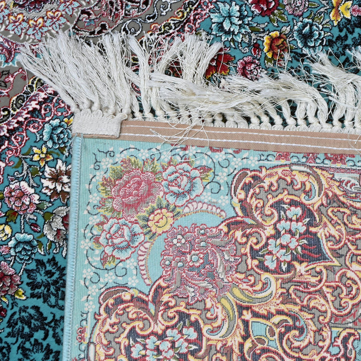 Bold turquoise Ferozi Super Persian Rug 7x10 FT