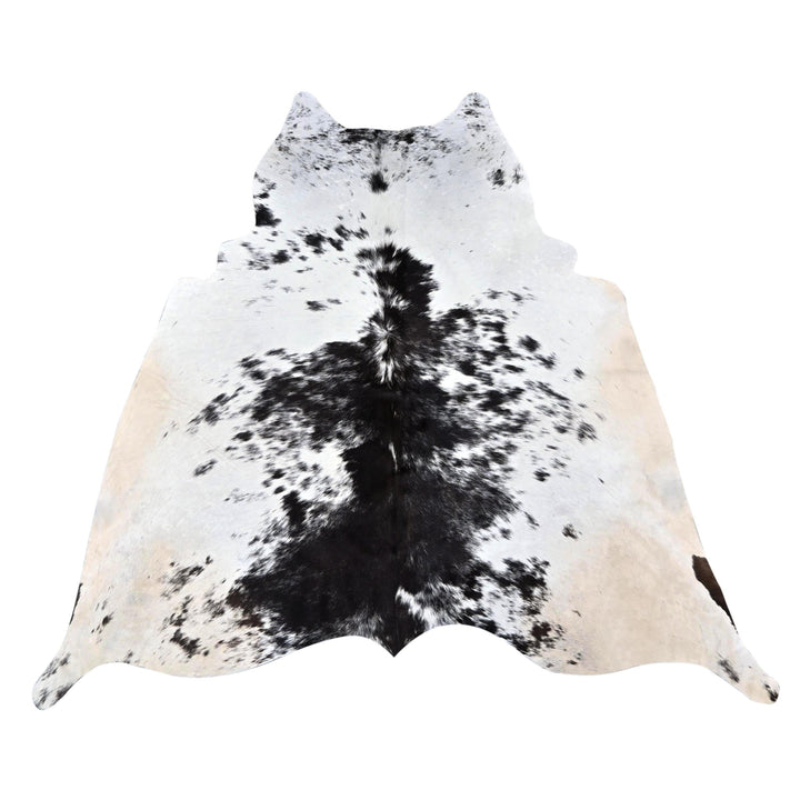 White & Black Speckled Cow Hide 5x5 FT