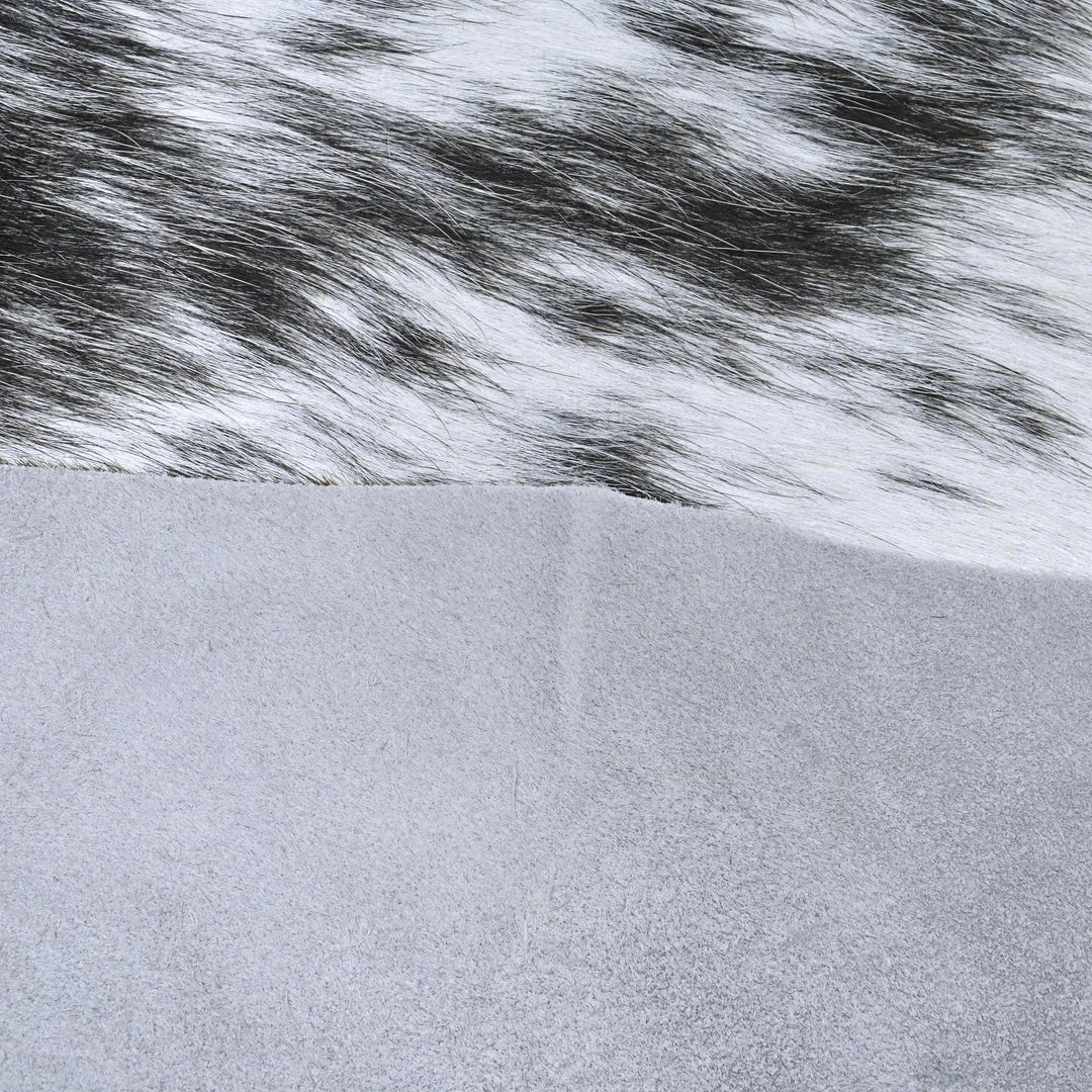 White & Black Speckled Cow Hide 5x5 FT