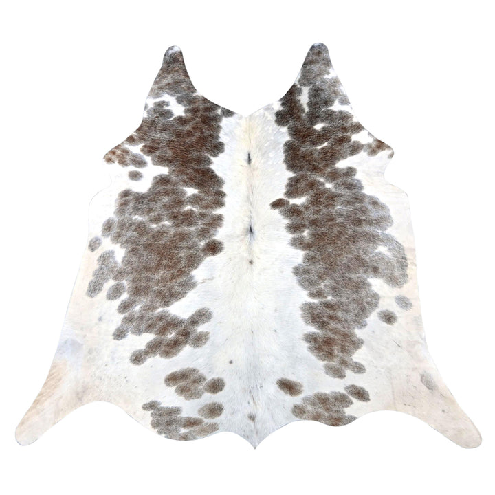 Grey and White Spotted Cowhide Rug 4.5x4.5 FT
