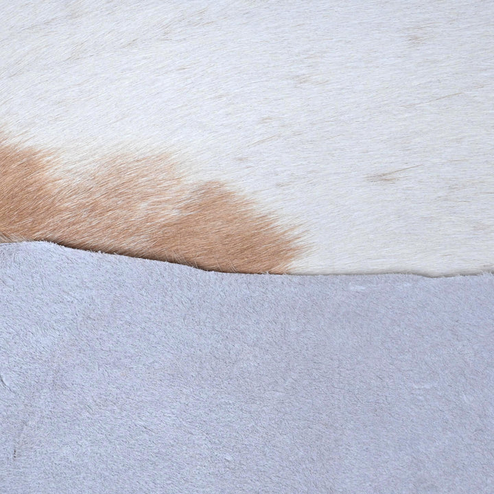Beige & White Cow Hide 5x5 FT