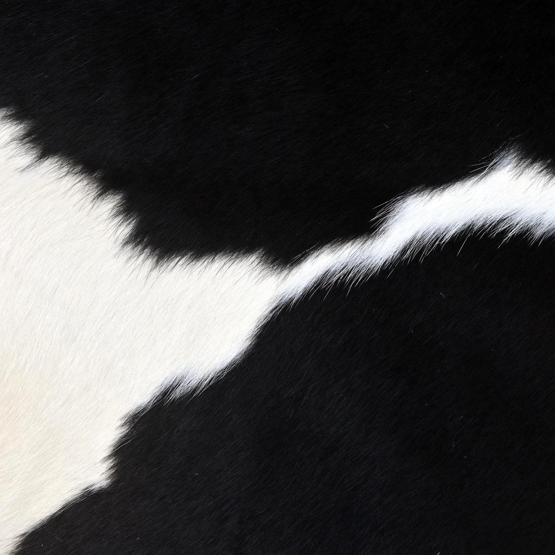 Panda Print Cowhide Rug 4X4.5 FT