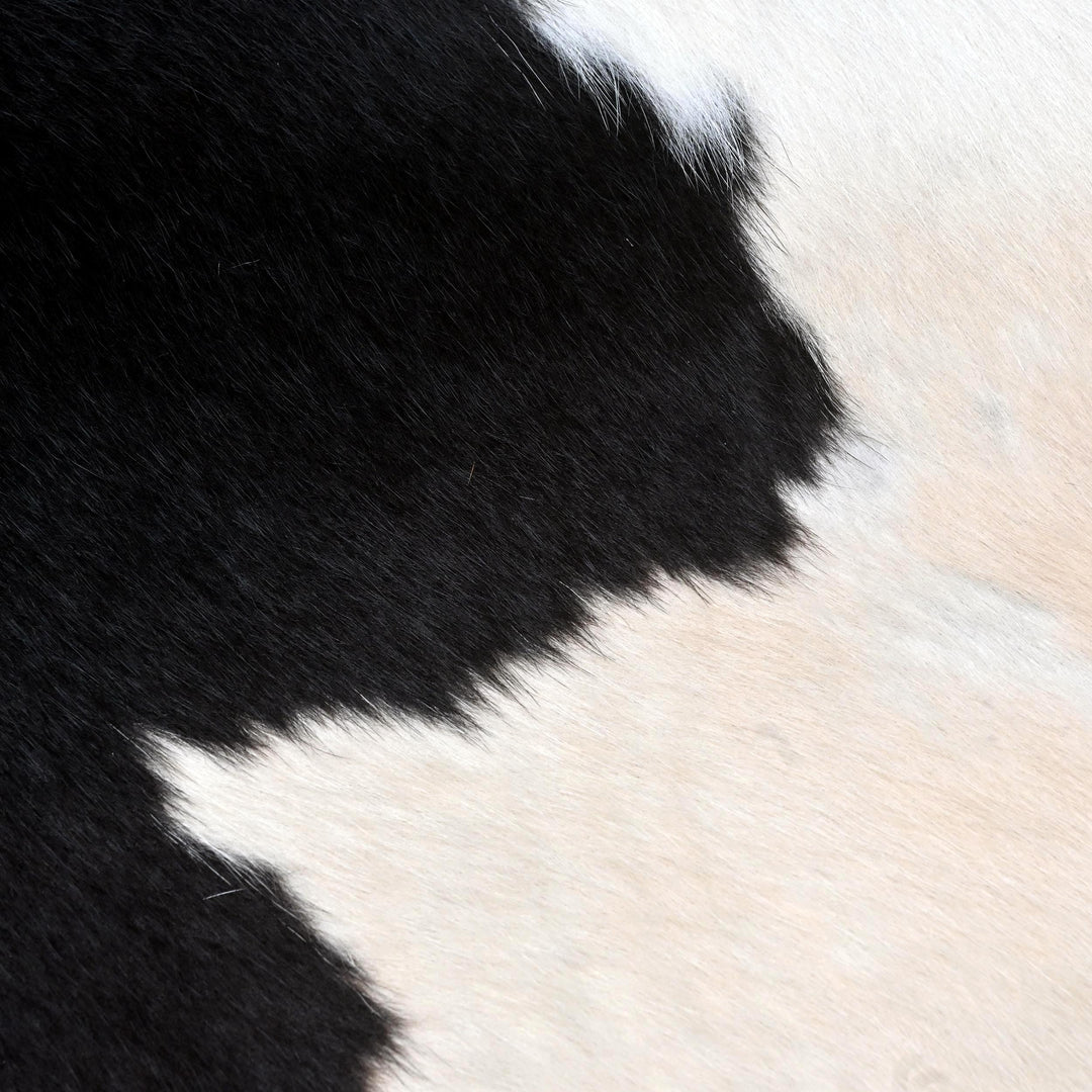 Panda Print Cowhide Rug 4X4.5 FT