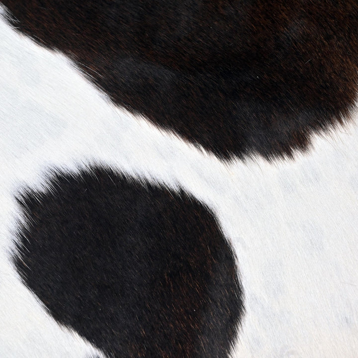 White & Black Spotted Cow Hide 5x5 FT