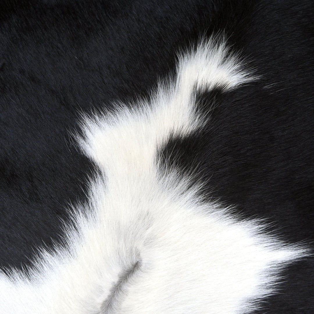 Panda Print Cowhide Rug 4X4.5 FT