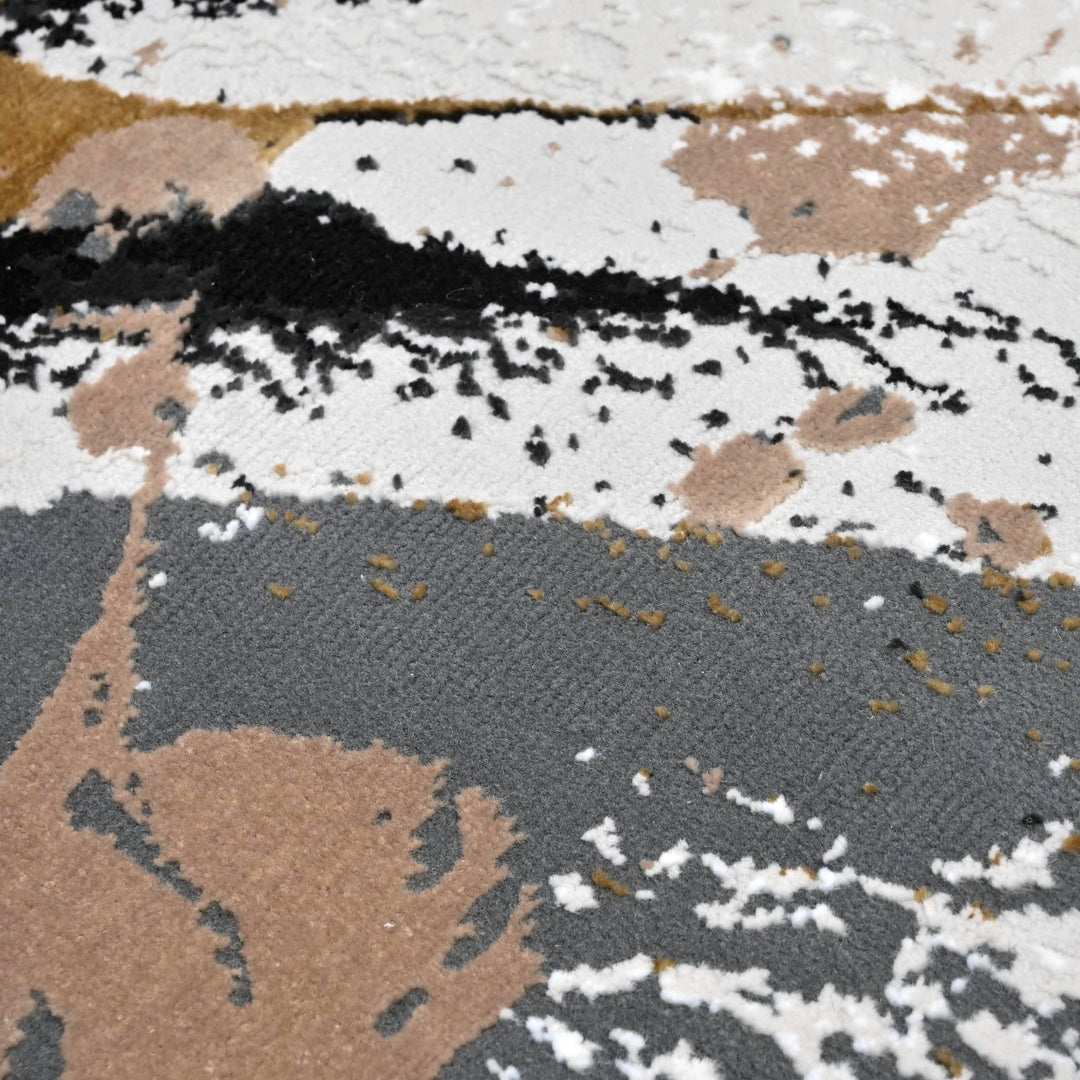 Beige Abstract Turkish Rug 4x6 FT