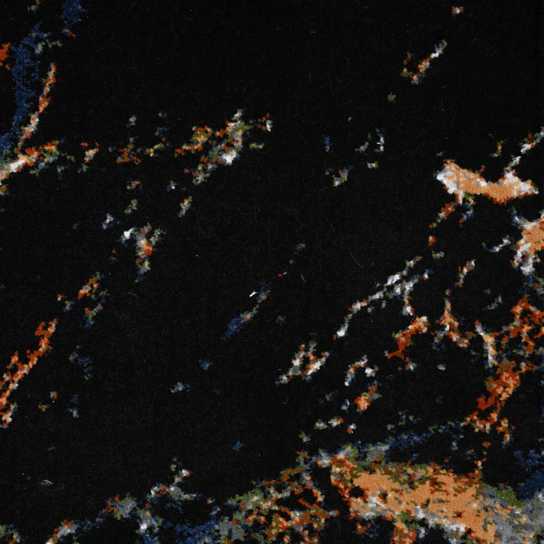 Black Abstract Turkish Rug 4x6 FT