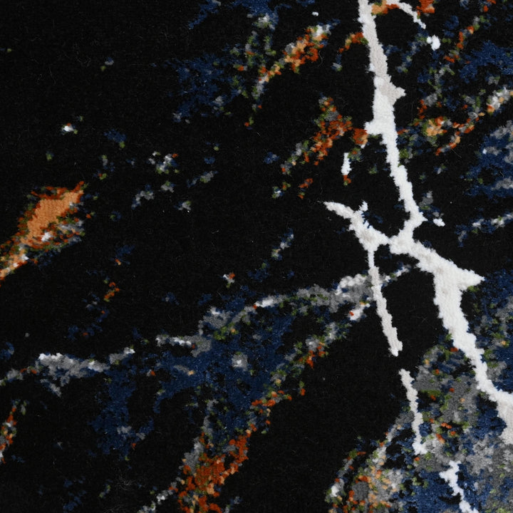 Black Abstract Turkish Rug 4x6 FT