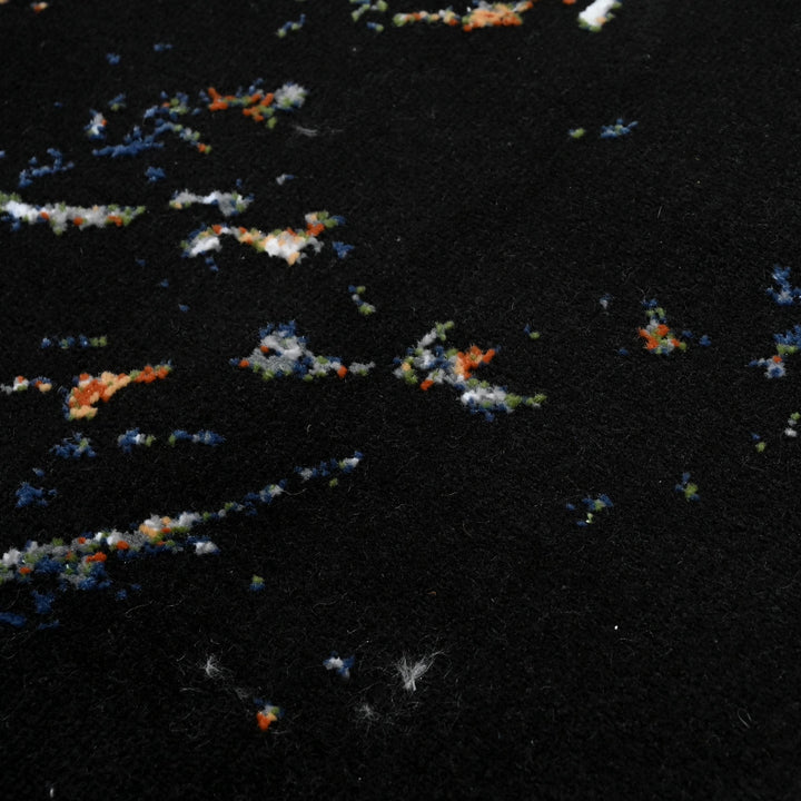 Black Abstract Turkish Rug 4x6 FT