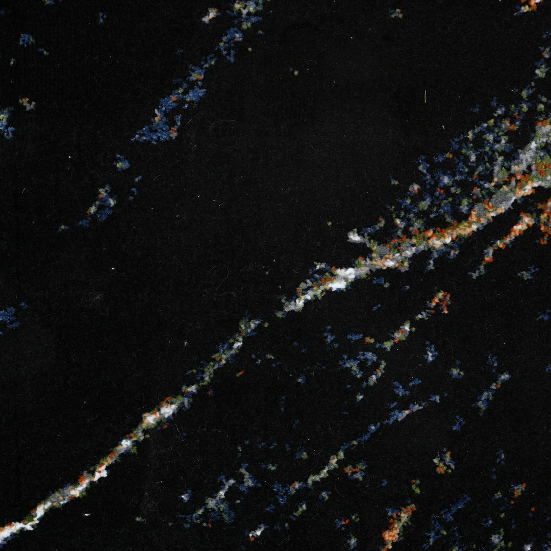 Black Abstract Turkish Rug 4x6 FT