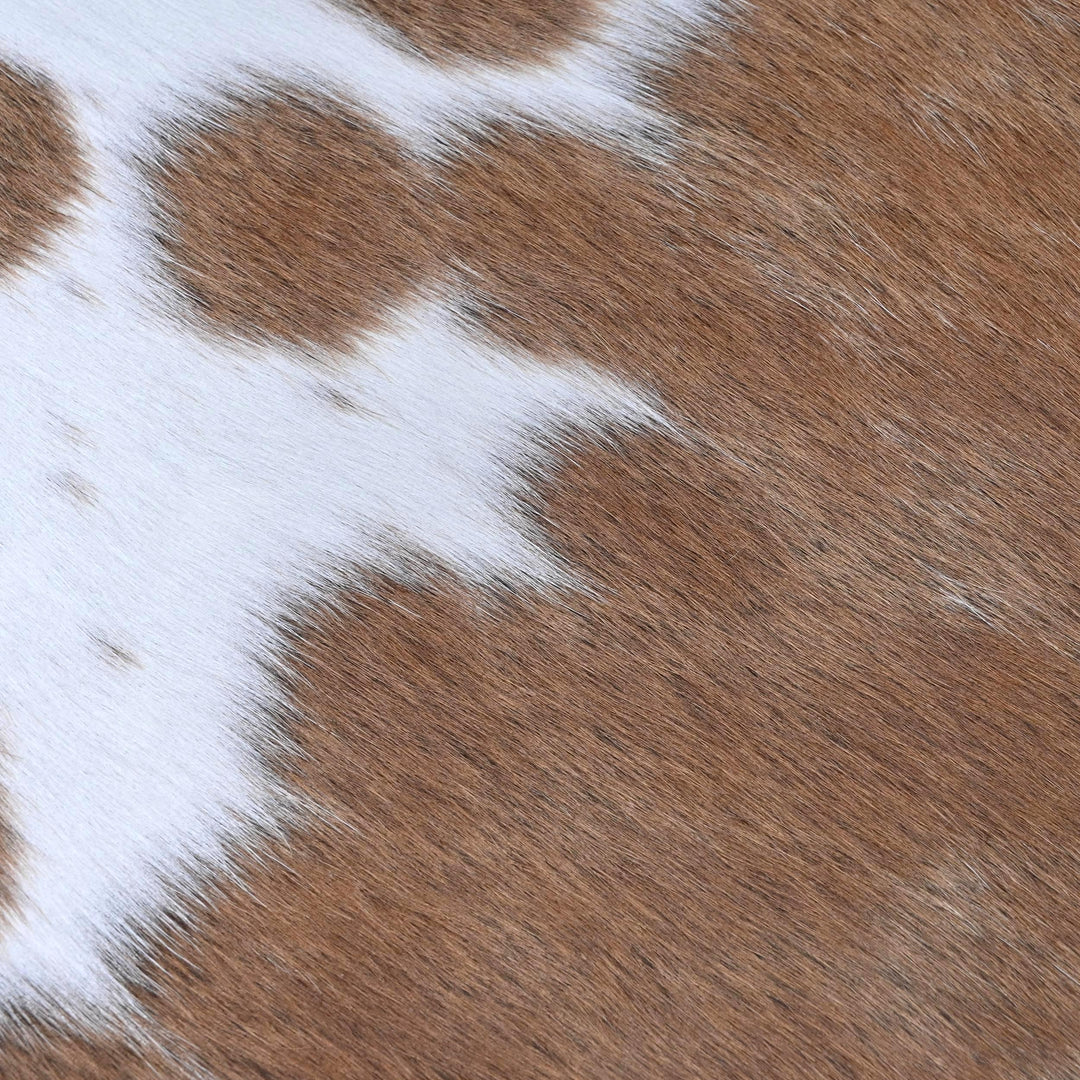 Brown & White Spotted Cow Hide 5x5 FT