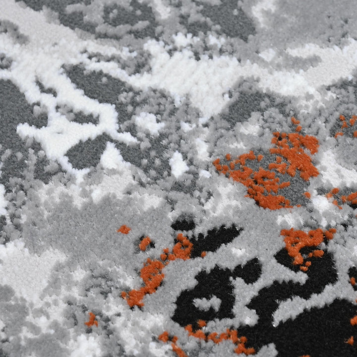 Grey Abstract Turkish Rug 4x6 FT