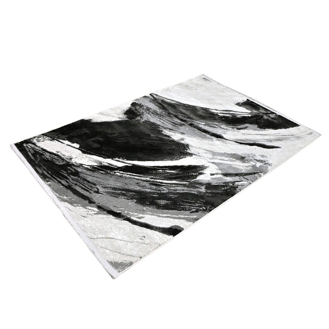 Grey Abstract Turkish Rug 4x6 FT