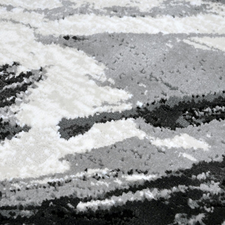 Grey Abstract Turkish Rug 4x6 FT