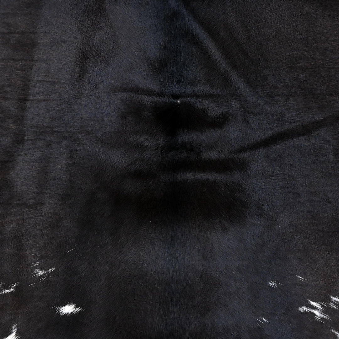 Black and White Panda Print Cowhide Rug 4x4 FT