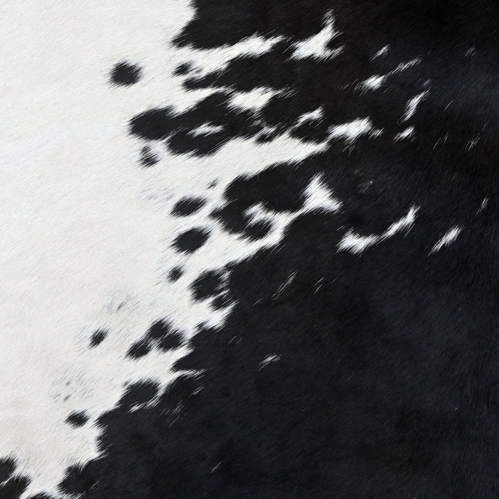 Black and White Panda Print Cowhide Rug 4x4 FT